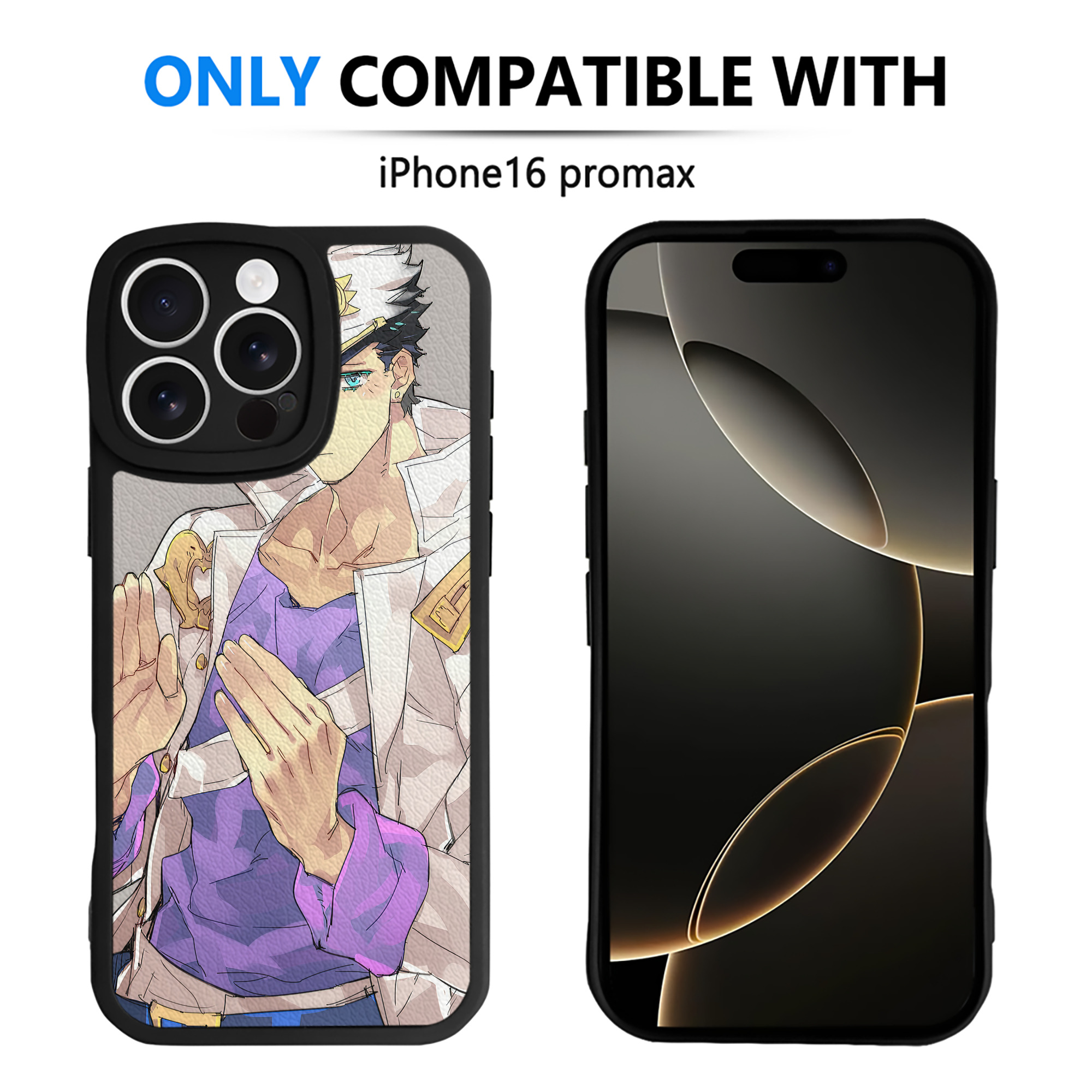 （画像用） ジョジョの奇妙な冒険 JoJo's Bizarre Adventure 【iPhone 16シリーズ対応】シリコンスマホケース（レザー調） 材質：シリコン